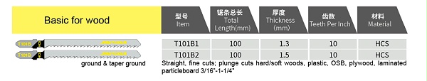 曲线锯锯条T101B